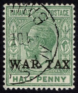 Bahamas 1918 1/2d Green WAR TAX SG 91 Scott MR1 VFU Cat £45($60)