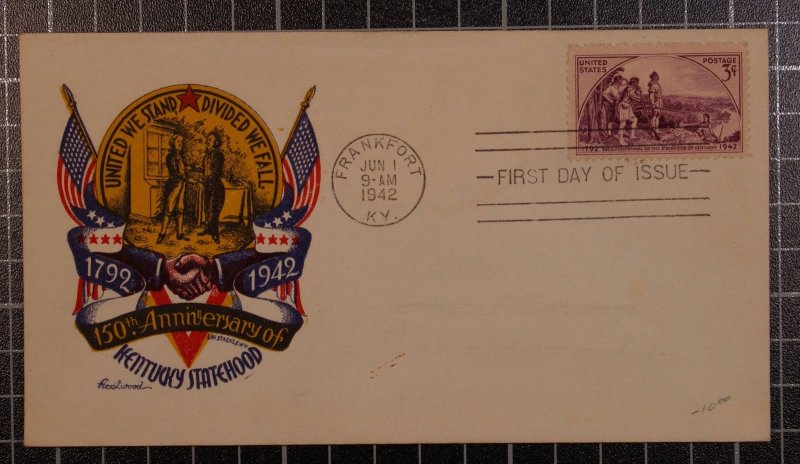 Scott 904 - 3 Cents Kentucky Staehle FDC - Erased Address Planty 904-33