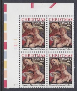 2427 Christmas Plate Block MNH