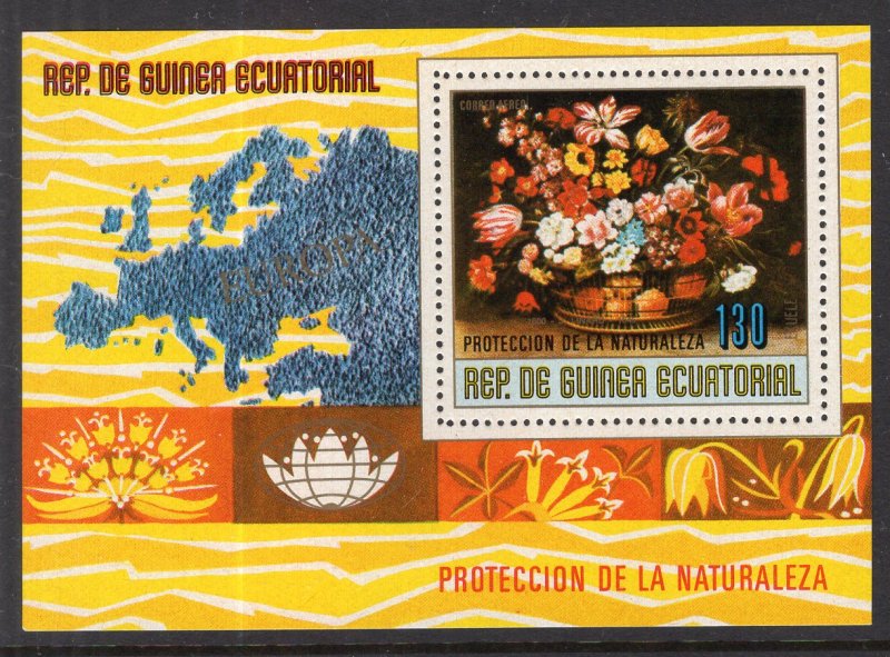 Equatorial Guinea North American Flowers Souvenir Sheet MNH VF