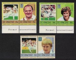 St. Vincent Cricket Players 6v 1983 MNH SG#842=849