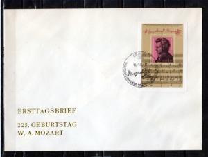 German, Dem. Rep. Scott cat. 2150. Composer Mozart. Large First day cover.^