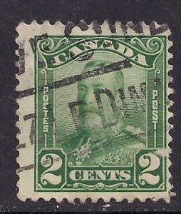 Canada 1928 KGV 2ct Green used Stamp SG 276. ( J856 )