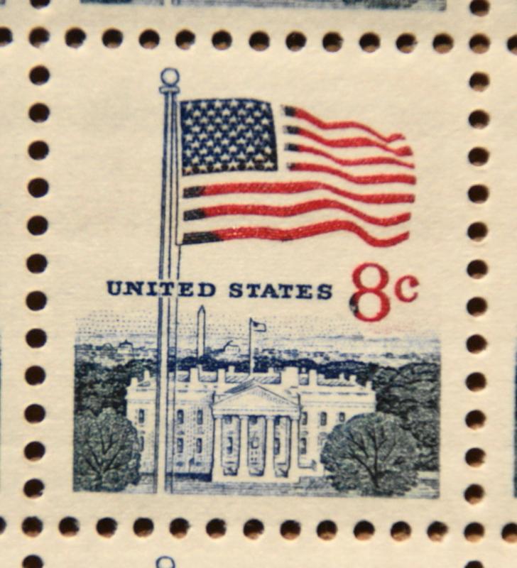 American Flag over The White House U.S. Postage Stamps 5 cent X 4