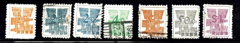 Ryukus Islands Scott #44, 46 (2copies), 48-9, 52-3 used V/VF