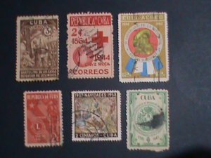 ​CUBA -SIX RARE OVER 70 YEARS OLD USED-CUBA   STAMP-VERY FINE PLEASE WATCH