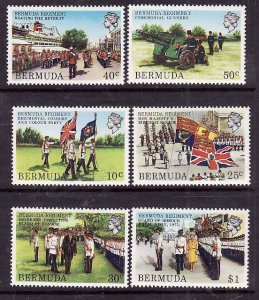 Bermuda-Sc#423-8- id6-unused NH set-Bermuda regiment-Military-Flags-1982-