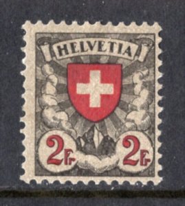 Switzerland 1924 Shield 2fr Granite Paper Regular Gum Mint H #203 CV$70 