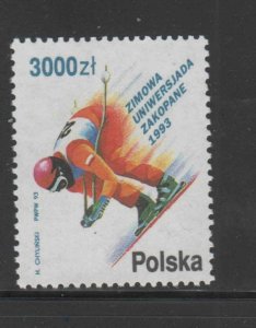 POLAND #3133  1993  WINTER INERVERSITY GAMES     MINT VF NH  O.G