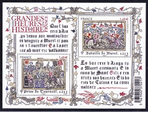 France 4532 MNH 2013 French History Battle of Muret & Capture of Tournoel Sheet