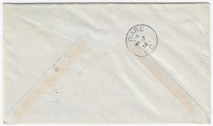 Canada First Official Flight Air Mail Cover, PRINCE GEORGE - WARE, MR 12, 38