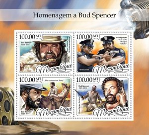 MOZAMBIQUE - 2016 - Tribute to Bud Spencer - Perf 4v Sheet - Mint Never Hinged