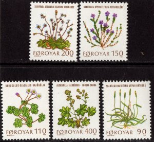 Thematic stamps FAROE IS 1980 FLOWERS 47/51 5v mint