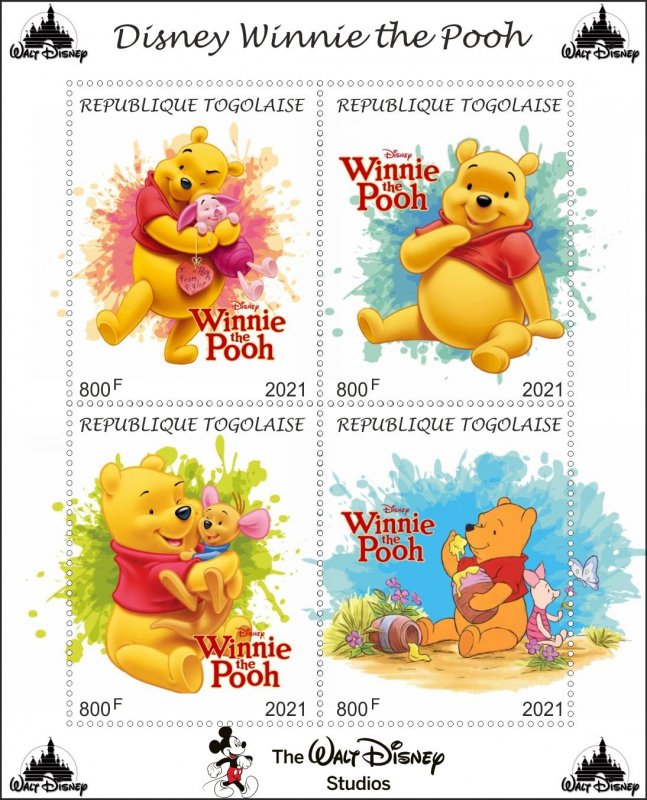 Cinema, Cartoons ,Walt Disney, 15 sheets perforated