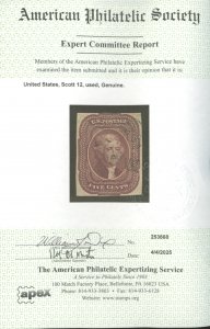 U.S. #12 USED WITH APS CERT