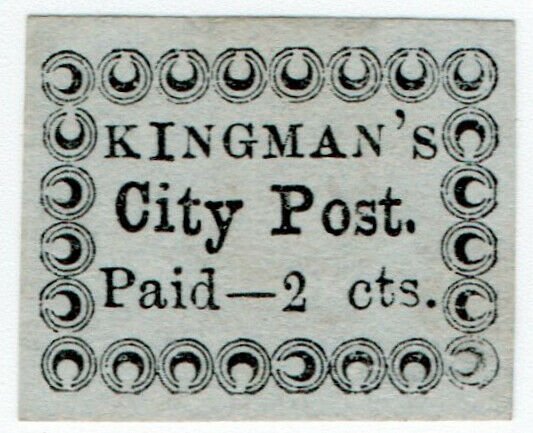 (I.B) US Local Post : Kingman's City Post 2c