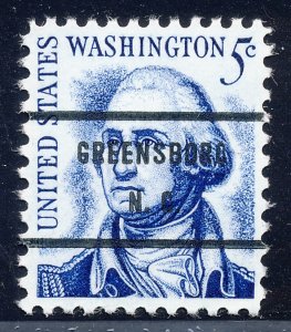 Greensboro NC, 1283B-71 Bureau Precancel, 5¢ rev'sd Washington