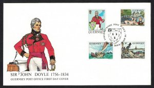 Guernsey Lt Gen Sir John Doyle FDC 1984 SG#328-331