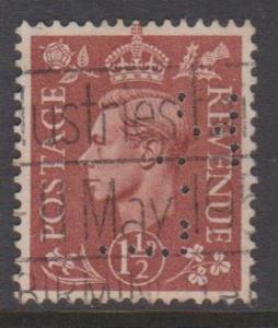 Great Britain Sc#260 Used Perfin HL