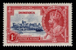 DOMINICA GV SG92, 1d deep blue & carmine, M MINT.