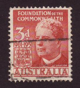 Australia 1951 Sc#240, SG#241 2d Red Edmund Barton USED. 