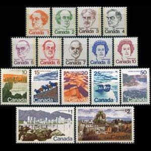 CANADA 1972 - Scott# 586-601 Defins Set of 16 NH