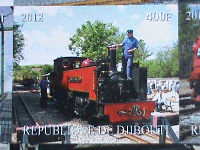​DJIBOUTI STAMP-2012 WORLD FAMOUS TRAINS RARE MNH IMPERF:  SHEET VERY FINE