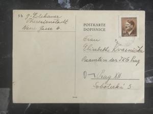 1944 Germany Theresienstadt Concentration Camp Postcard Cover Package Receipt KZ