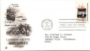 FDC 1970 SC #1419 Artcraft Cachet - Plymouth, MA - Single - J1906