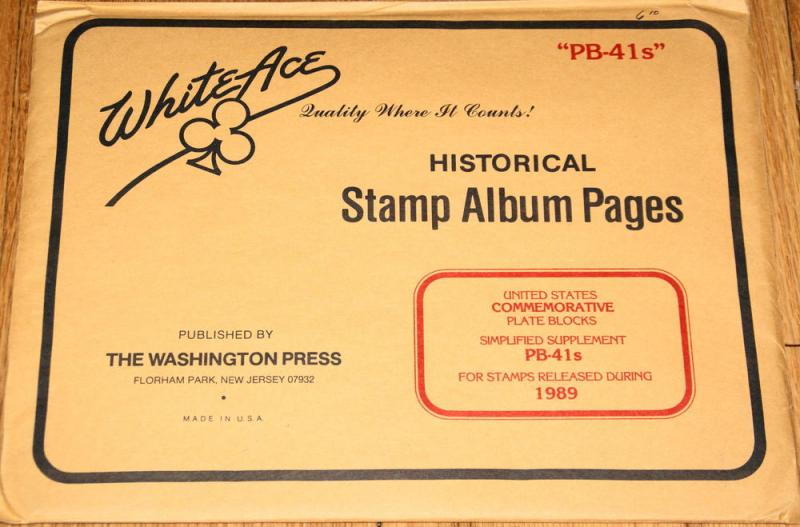 1989 Brand new White Ace pages for US Plate blocks. PB41S