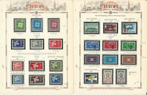 Europa Stamp Collection on 8 White Ace Pages, 1961-1963, JFZ