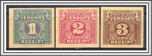 US Ohio Vendor's Receipt Set of 3