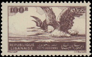 Lebanon #C107-C110, Complete Set(4), 1946, Birds, Hinged