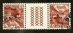 SWITZERLAND 230a USED PAIR SCV $2.40 BIN $1.25 BUILDING