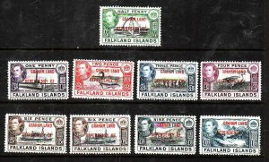 Falkland Islands Dependencies-Sc#2L1-8- id9-unused hinged set + shade of 6p-KGVI