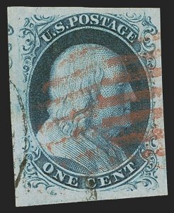 MOMEN: US STAMPS #8A IMPERF PLATE 4 USED PSE GRADED CERT XF-SUP 95 LOT #88894-1*