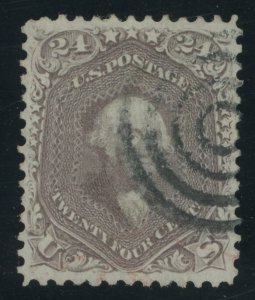 USA 70a - 24 cent Brown Lilac - VF+ Used with PF Certificate