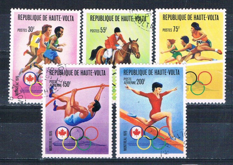 Burkina Faso 390-92;C231-32 Used set Olympics 1976 (MV0228)