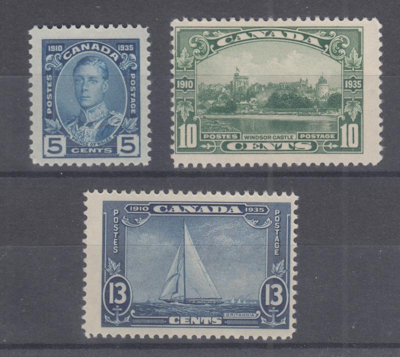 Canada Sc 214-216 MNH. 1935 Pictorials, run of 3 high values, F-VF