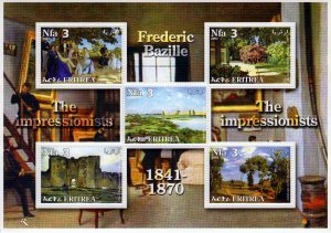 Eritrea 2002 FREDERIC BAZILLE THE IMPRESSIONISTS PAINTINGS Sheetlet (5) MNH