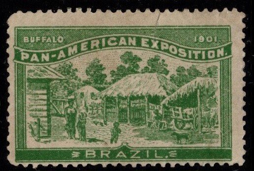 1901 US Poster Stamp Pan American Exposition Brazil Unused