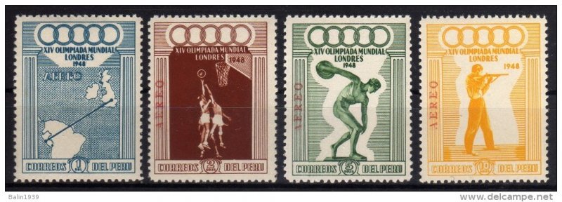 1948 - Peru - JJOO. de Londres - Scott n C78 - C81 - MNH - PE-151 - 01