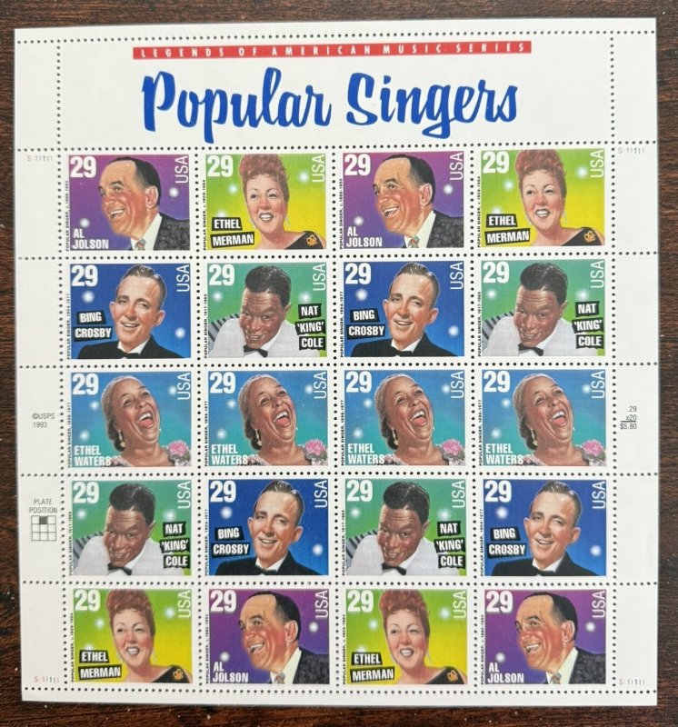 1994 US Postage Stamp (Scott #2853b Sheet) MNH CV $23.50