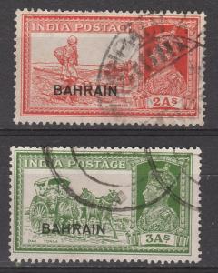 BAHRAIN 1938 KGVI PICTORIAL 2A AND 3A USED