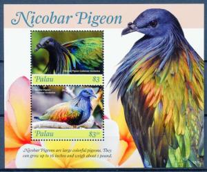 Palau 2018 MNH Nicobar Pigeon 2v S/S Pigeons Birds Stamps