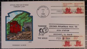 Scott 1905 - 11 Cents Railroad Caboose - Collins Hand Painted FDC