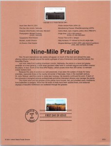 USPS SOUVENIR PAGE NINE-MILE PRAIRIE 70c RATE 2001