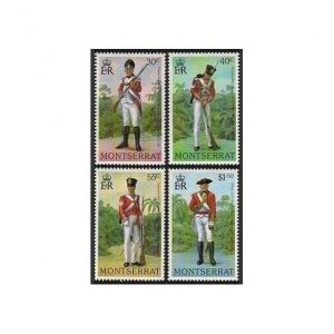 Montserrat 393-396,396a sheet,MNH.Michel 393-396,Bl.17. Military uniforms,1978.