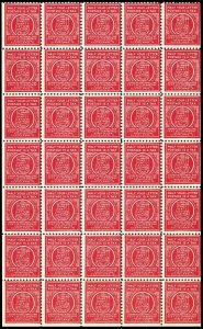 1920's Postage Production Test Block of 35 Stamps - Stuart Katz