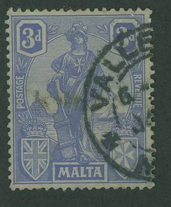 Malta SC#105  Image of Malta, 3d, partial CDS